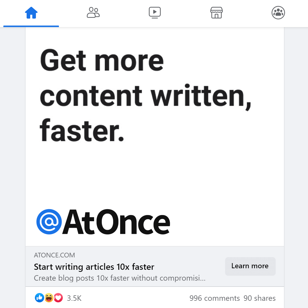 Write Perfectly AI Facebook Ad Headline Generator